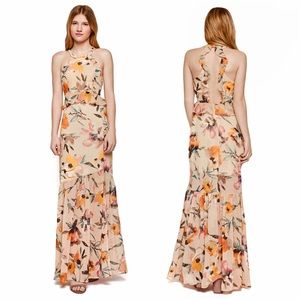 BCBGeneration Floral Halter Open Back Dress